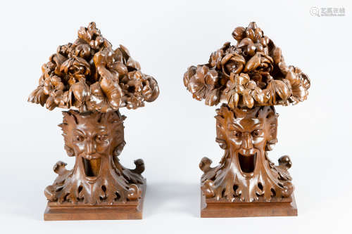 Pair of grotesque decorations