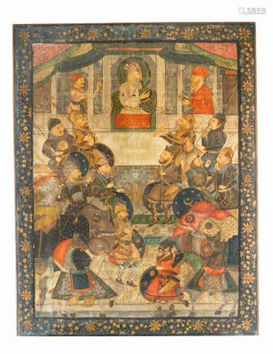Persian-Indian silk painting