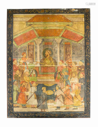 Persian-Indian silk painting