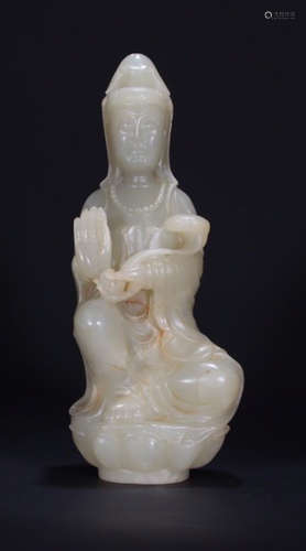 HETIAN JADE GUANYIN BUDDHA STATUE