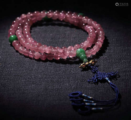 TOURMALINE STRING NECKLACE WITH 108 BEADS