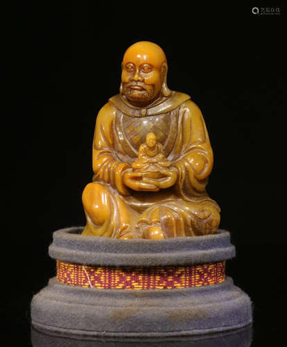 WANGXUAN MARK TIANHUANG STONE ARHAT BUDDHA STATUE