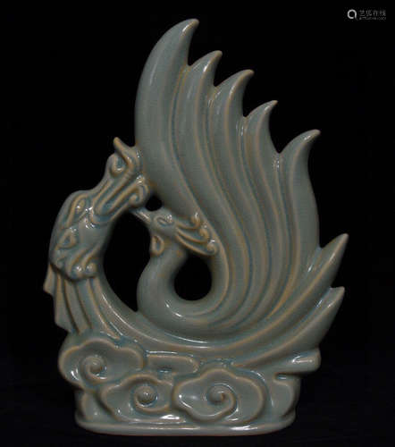 RU YAO GREEN GLAZE ORNAMENT SHAPED WITH PHOENIX