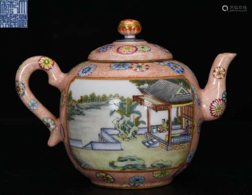 DAQINGQIANLONGNIANZHI MARK ENAMELED GLAZE POT