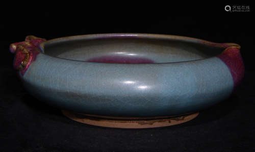 JUN YAO BLUE&RED GLAZE BRUSH WASHER