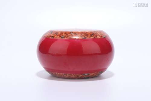 chinese red glazed porcelain barrel stool