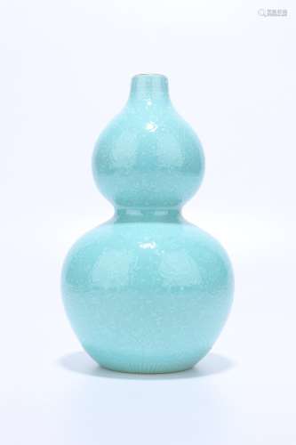 chinese blue glazed porcelain double gourd vase