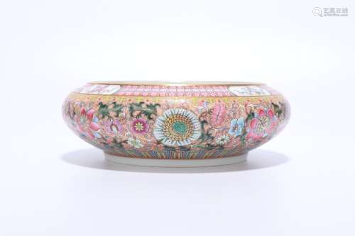 chinese famille rose porcelain brush washer