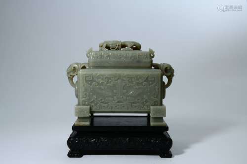 chinese gray jade incense burner