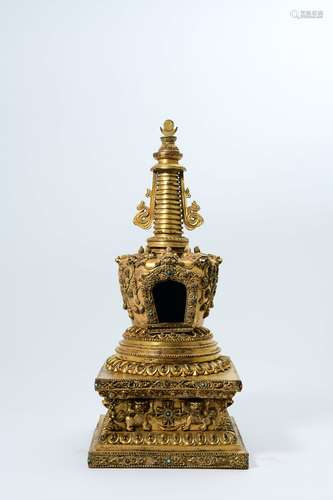 chinese bronze stupa