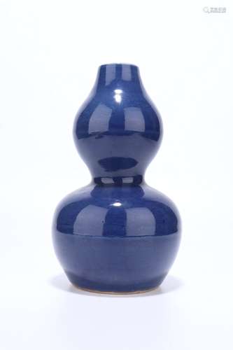 chinese blue glazed porcelain double gourd vase