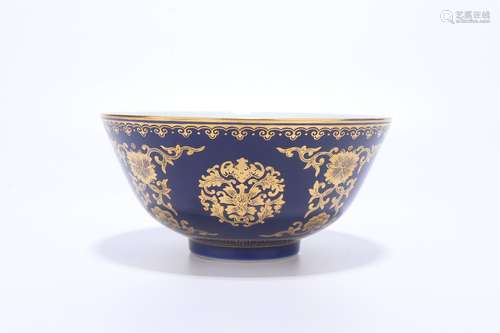 chinese blue glazed porcelain bowl