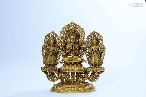 chinese gold three-joint buddha