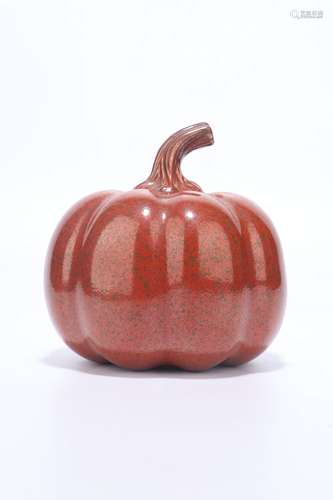 chinese iron-red glaze pumpkin-shaped ornament