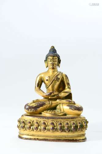 chinese bronze sakyamuni statue