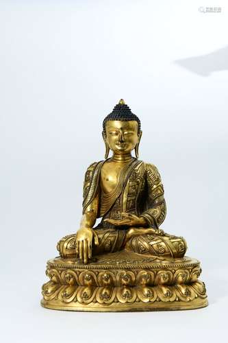 chinese bronze sakyamuni statue