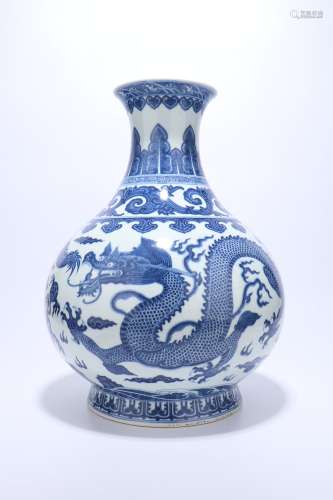 chinese blue and white porcelain pear shaped vase