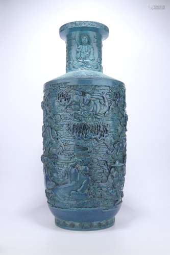 chinese crystal glazed porcelain rouleau vase