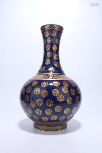 chinese blue glaze porcelain vase
