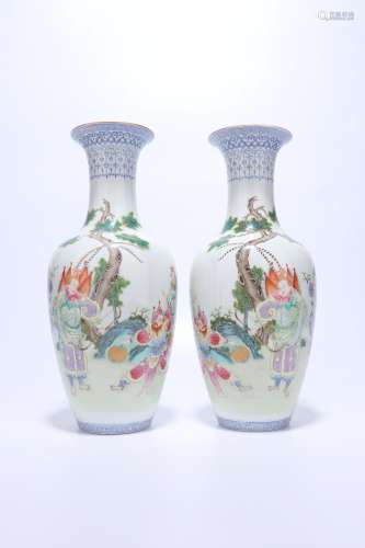 chinese famille rose porcelain guanyin vase