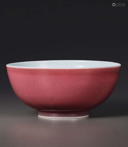 清早期 霁红釉碗
