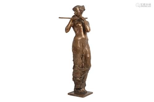 § SASA ZAHRADNIK (CZECH, B.1950): A BRONZE FIGURE OF A GIRL ...