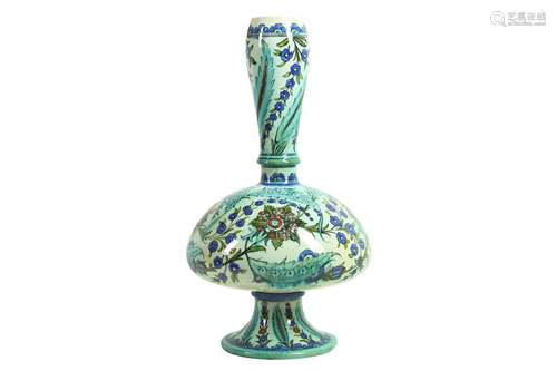 A MID 19TH CENTURY CANTAGALLI IZNIK STYLE GLAZED CERAMIC VAS...