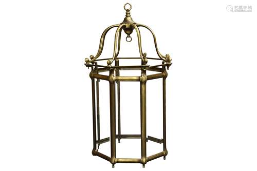 A LARGE REGENCY STYLE BRONZE HALL LANTERN