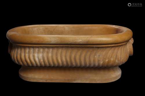 A LARGE NEO-CLASSICAL STYLE CARVED STONE WINE COOLER / BASIN