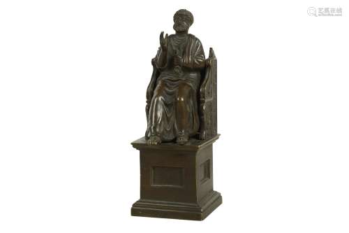 A SMALL EARLY 19TH CENTURY ITALIAN GRAND TOUR BRONZE OF SAIN...