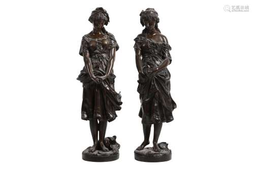 JEAN BAPTISE GERMAIN (FRENCH, 1841-1910): A PAIR OF BRONZE F...