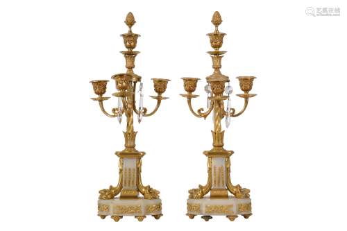 A PAIR OF LATE 19TH CENTURY FRENCH GILT BRONZE AND ALGERIAN ...