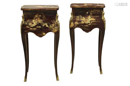 A PAIR OF LATE 19TH CENTURY FRENCH CHINOISERIE DECORATED AND...