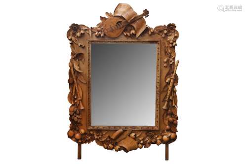A LARGE LATE 19TH / EARLY 20TH CENTURY WALL MIRROR IN THE ST...
