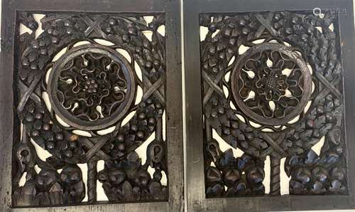 A PAIR OF 16TH CENTURY ENGLISH CARVED PINE PANELS, CIRCA 155...