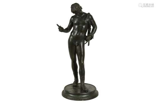 A LATE 19TH CENTURY NEAPOLITAN BRONZE FIGURE OF NARCISSUS