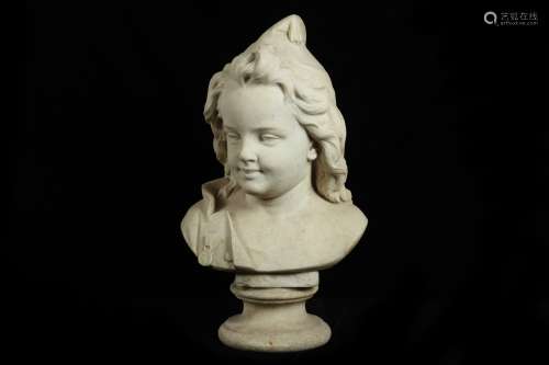 A LATE 19TH CENTURY ITALIAN CARVED MARBLE BUST OF A BOY