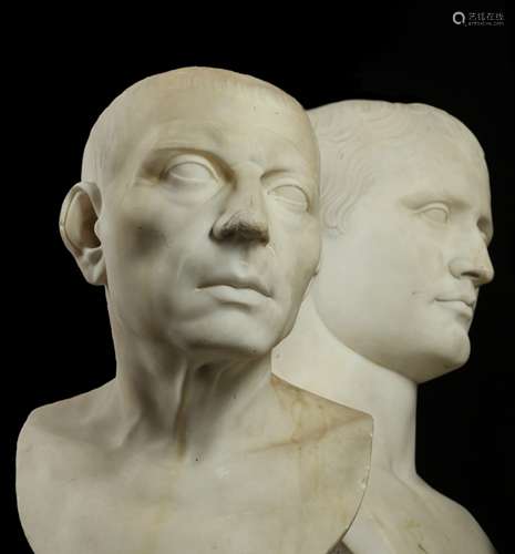 AFTER THE ANTIQUE: A 19TH CENTURY ITALIAN MARBLE BUST OF GAL...