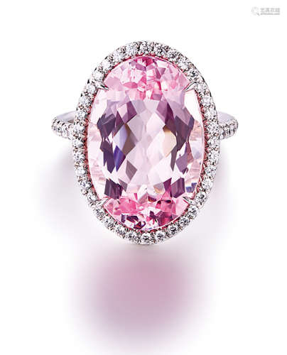 Tiffany 设计 10.65克拉天然摩根石配钻石戒指