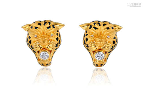 卡瑞拉•卡瑞拉设计 「豹」钻石耳环