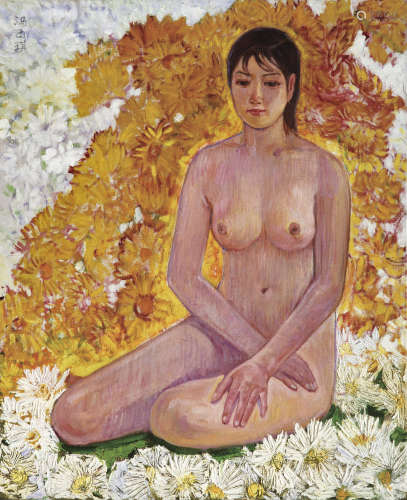 冯玉琪（1930～2012） 2002年作 花 布面油画
