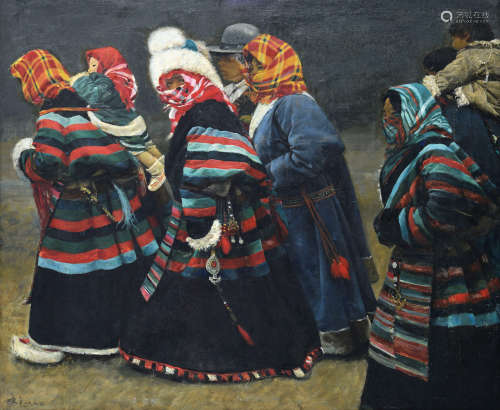 徐唯辛（b.1958） 1990-1992年作 回家乡-藏北牧人 布面油画