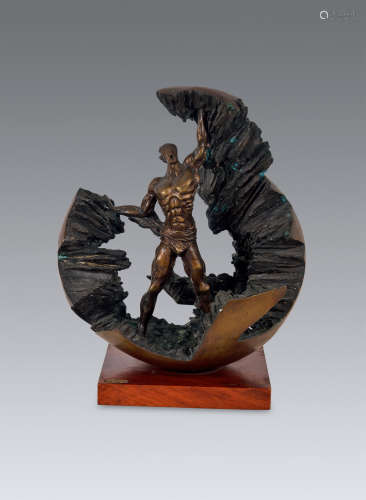 何健君（b.1965） 2010年作 开天辟地 铸铜雕塑