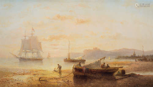 弗朗索瓦·埃蒂安·穆辛（1820～1888，比利时） 潮汐暮色 木板油画