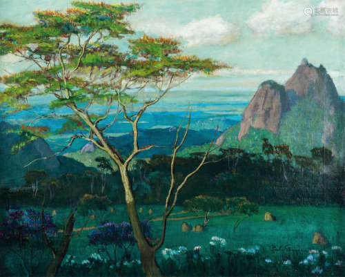 保罗·加加林（1885～1980，俄罗斯） 1946年作 日出山头 布面油画