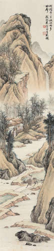 殷梓湘（1909～1984） 牧牛图 立轴 设色纸本