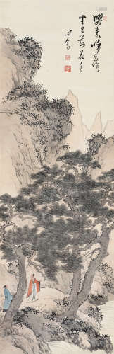 溥儒（1896～1963） 坐久落花多 立轴 设色纸本