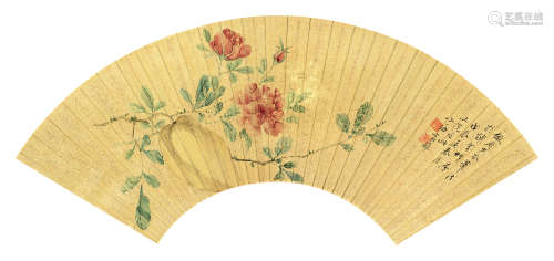 翁小海（1790～1849） 1808年作 花卉 镜片 设色纸本