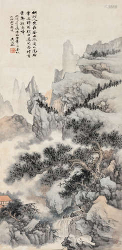吴湖帆（1894～1968） 1946年作 松山云烟图 立轴 设色纸本
