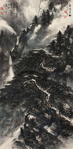 黎雄才（1910～2001） 冬岭苍松 立轴 设色纸本